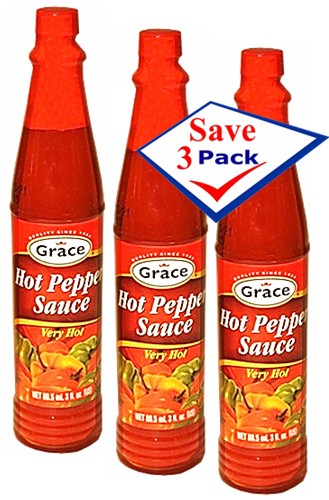 Grace very hot pepper sauce/ 3 oz Pack of 3